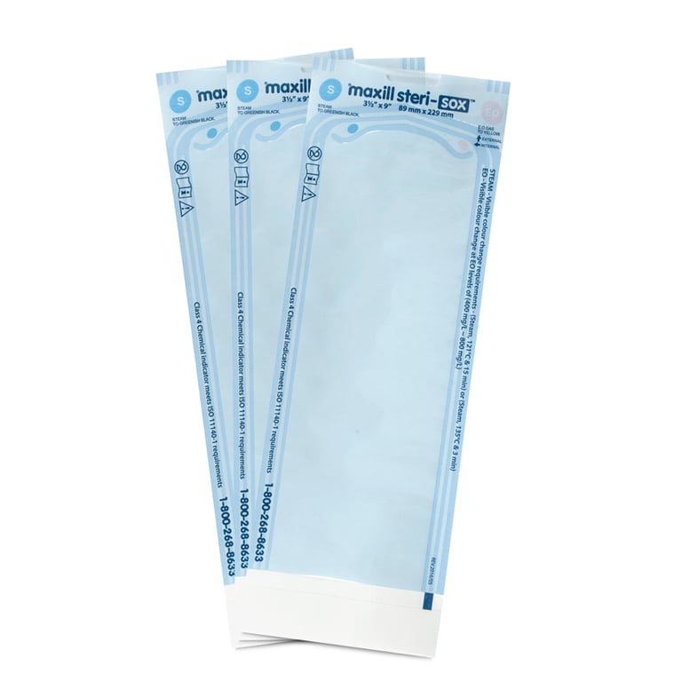 Maxill 60043 Steri-Sox Self Sealing Sterilization Pouches 3.5 Maxill 60043 Steri-Sox Self Sealing Sterilization Pouches 3.5